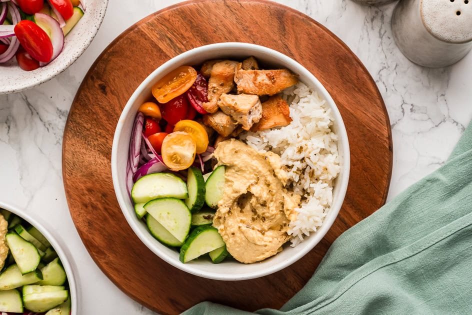 Quick Mediterranean Chicken Rice Bowl (High Protein, 15 Minutes)