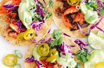 Grilled Salmon Tacos with Avocado Crema